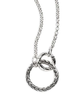 Sterling Silver Classic Chain Interlocking Circle Station Necklace, 18"