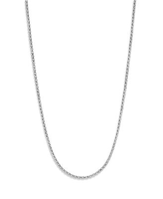 Sterling Silver Classic Box Chain Necklace, 26"