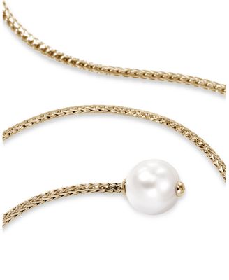 14K Yellow Gold JH Essentials Cultured Freshwater Pearl Adjustable Lariat Necklace, 23"
