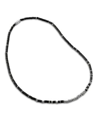  Sterling Silver Heishi Gemstone Necklace, 22"