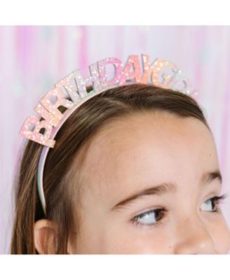 Girl Pastel Rainbow Birthday Girl Headband - Little Kid, Big Kid