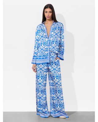 Kiva Printed Oversized Pajama Shirt