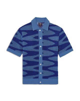 CHE Soleil Wave Jacquard Knit Short Sleeve Shirt