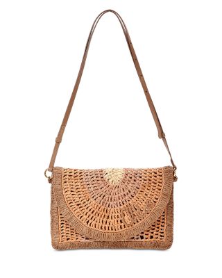 Summer Banana Raffia Flat Pouch