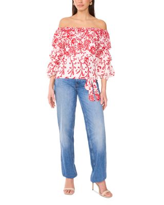 Off The Shoulder Bubble Sleeve Top 