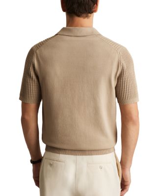 Twist Textured Open Collar Polo
