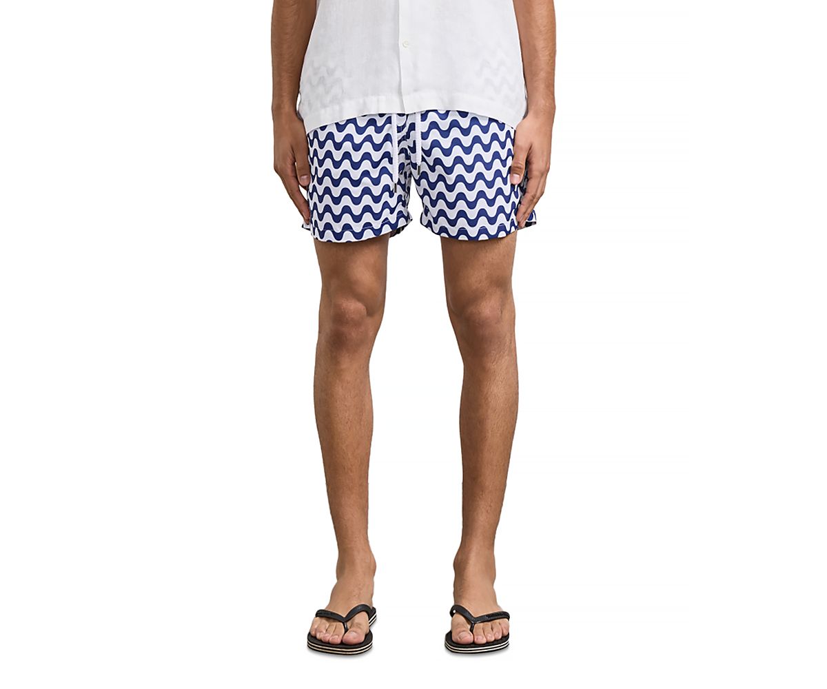 Frescobol Carioca Copacabana Wavy Stripe Classic Fit Swim Trunks