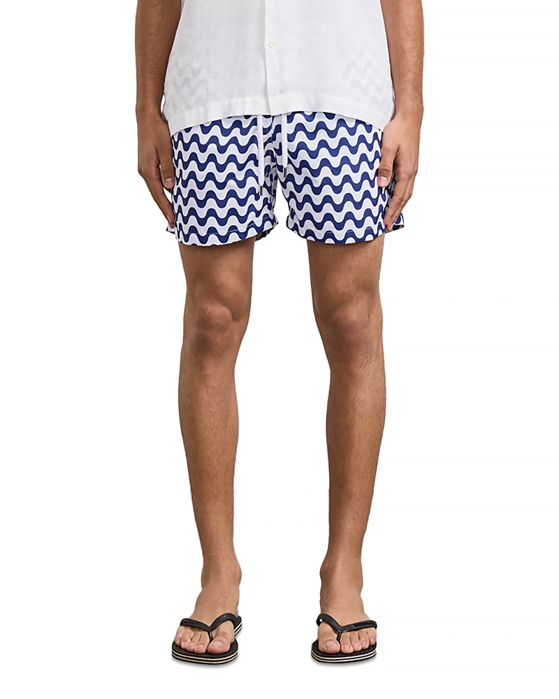 Frescobol Carioca Copacabana Wavy Stripe Classic Fit Swim Trunks