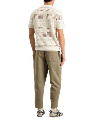 Siena Striped Open Knit Polo Sweater