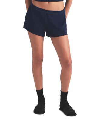 Cotton Stretch Rib Loose Shorts