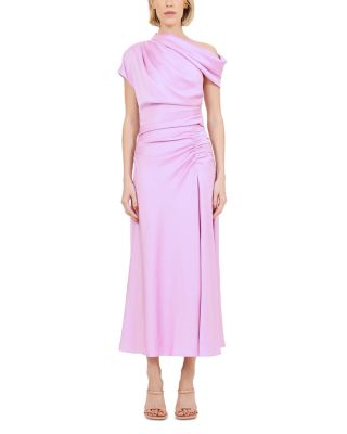 Joanna Asymmetric Shoulder Midi Dress