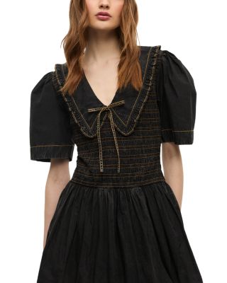 Garment Dyed Smocked Mini Dress	