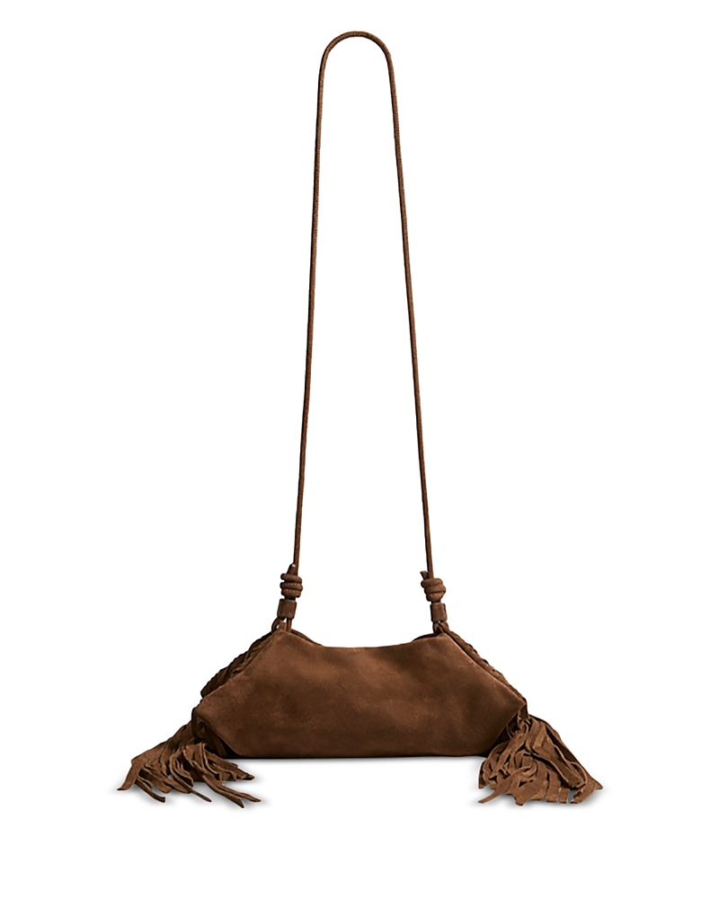 Altuzarra Mini Origami Fringe Suede Crossbody Bag In Brown