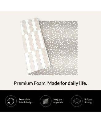  Reversible Baby Playmat - Antelope + Stripe Design – Soft, Non-Toxic Foam – Waterproof, Easy to Clean