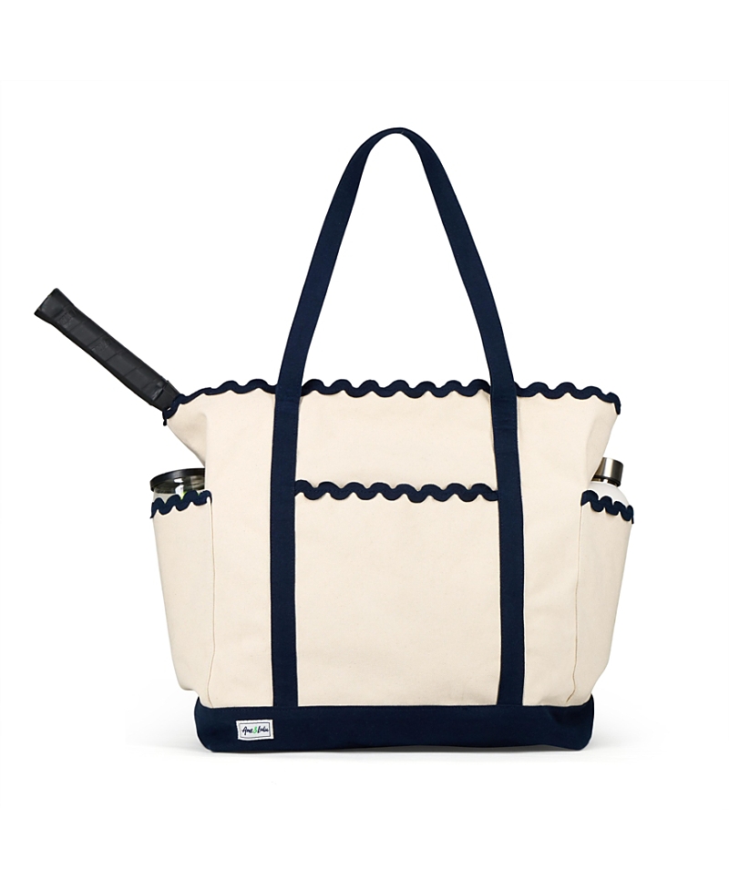 Ame & Lulu Scalloped Tennis Tote In White