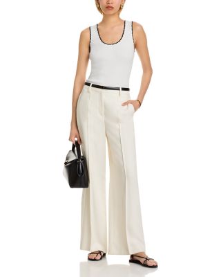 Sleeveless Scoop Neck Whipstitch Sweater