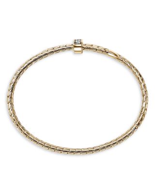 14K Yellow Gold Diamond Spear Flex Cuff Bracelet