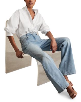 Bonnie Mid Rise Flare Jeans in Light Blue