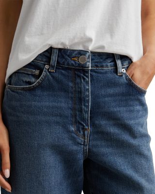 Selin Mid Rise Straight Jeans in Mid Blue