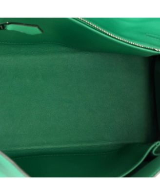 Kelly 25 Handbag Green Swift with Palladium Hardware