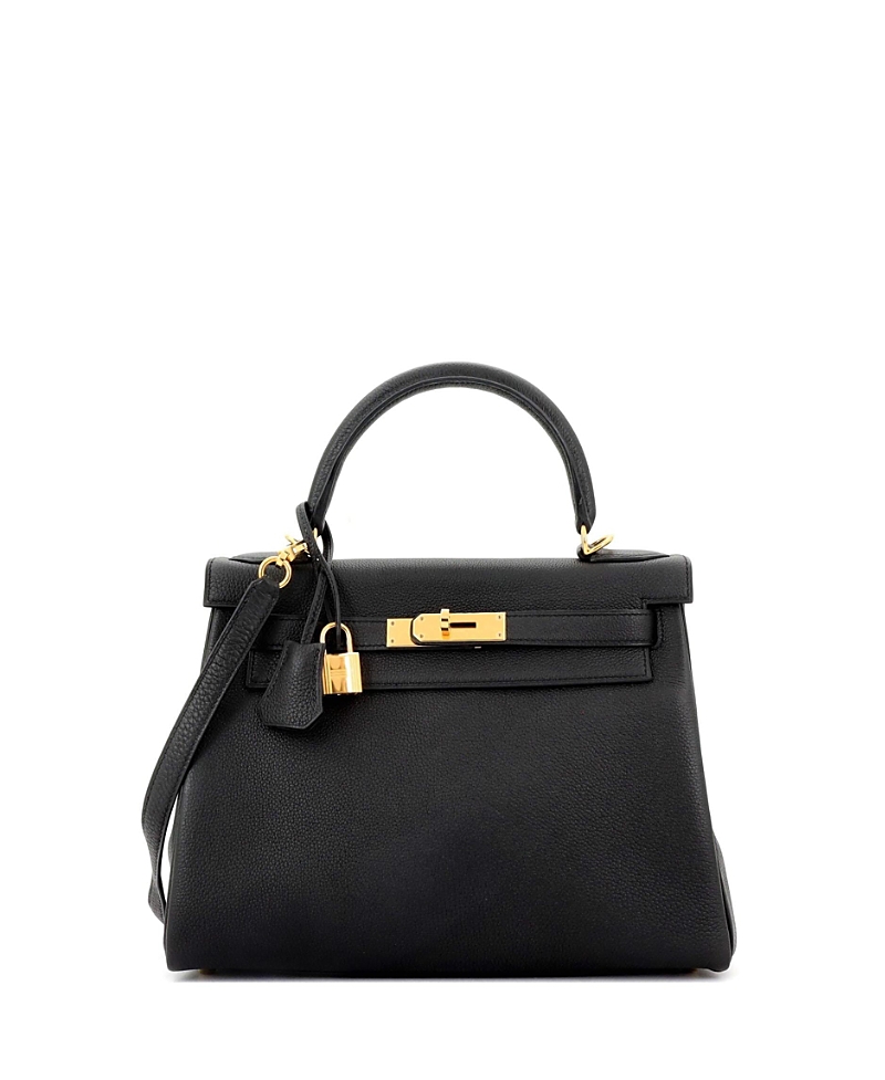 Pre-owned Pre-owned Hermes Hermes Kelly 28 Handbag Black Togo With Gold Hardware