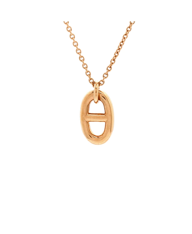 PRE-OWNED HERMES PRE-OWNED HERMES SMALL FARANDOLE PENDANT NECKLACE 18K ROSE GOLD