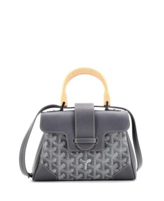Pre-Owned Goyard - Saigon Top Handle Bag Coated Canvas with Leather