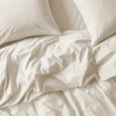 Washed Cotton Percale Duvet Cover, Twin