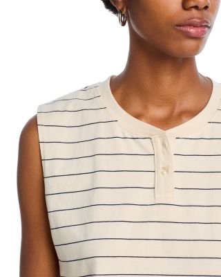 Margo Sleeveless Cropped Henley Top