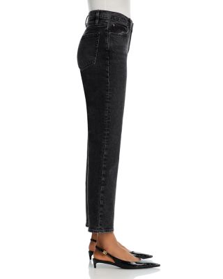 The Borrowed High Rise Ankle Slim Straight Jeans in Deco