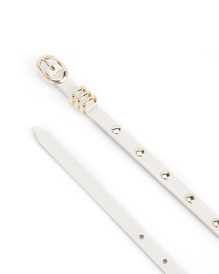 Women's Classic Studded Skinny Leather Belt