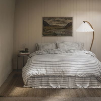  Kemptown Stripe Linen Duvet Cover, Queen