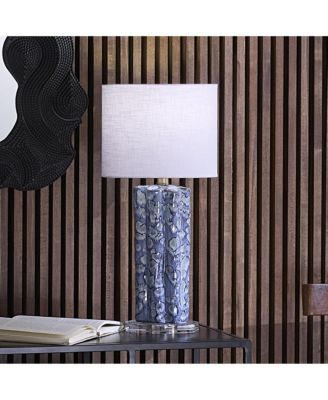  Flurry Ceramic Small Table Lamp with Linen Shade