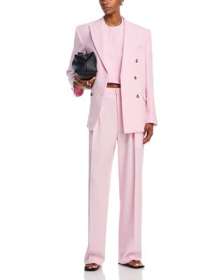 WARDROBE.NYC Double Breasted Blazer, Backless Halter Top & Low Rise Trousers