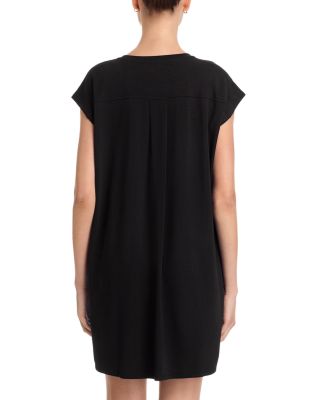 Crinkled Jersey Crewneck Elbow Sleeve Top