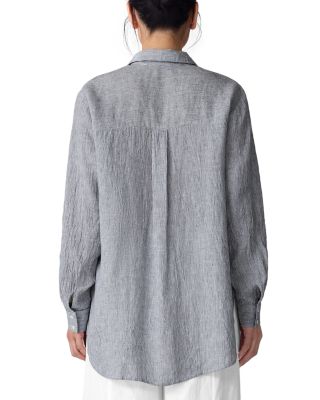 Linen Classic Collar Long Shirt