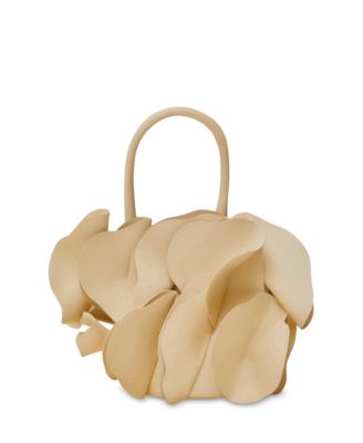 Ivory Leather Flower Bag