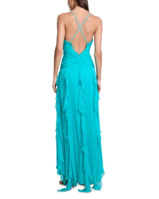 Ruffled Chiffon Gown