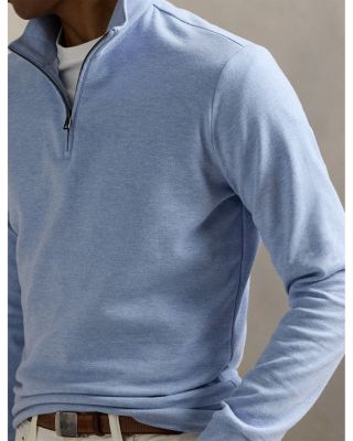 Luxury Double Knit Jacquard Quarter Zip Pullover