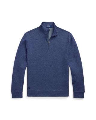 Luxury Double Knit Jacquard Quarter Zip Pullover