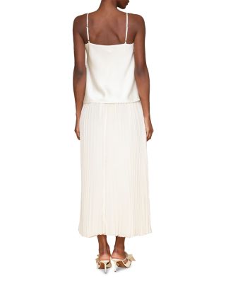 Contrast Pleated Skirt Maxi Dress