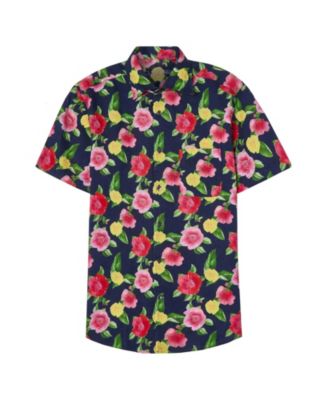 Morgan Floral Print Linen Short Sleeve Shirt