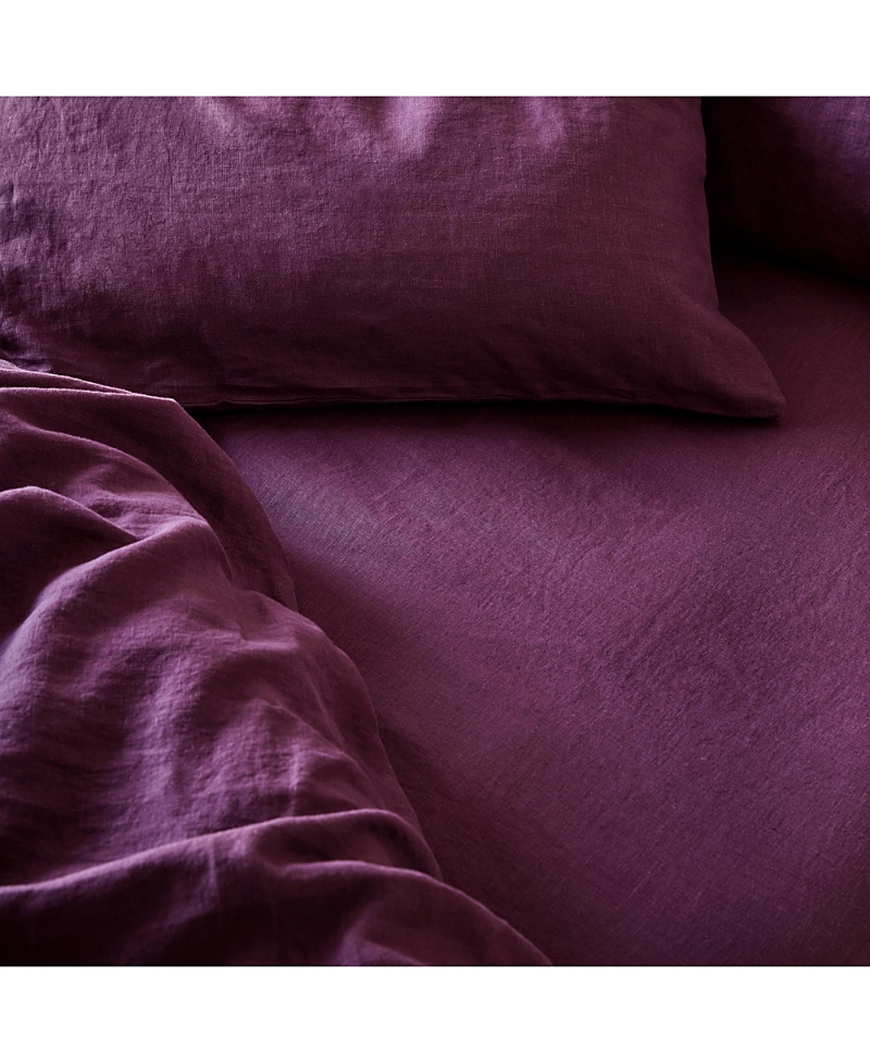 Piglet In Bed Linen Blend Fitted Sheet, Twin In Purple