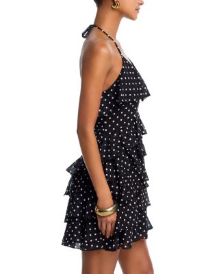 Ruffle Halter Neck High Low Dress - Exclusive