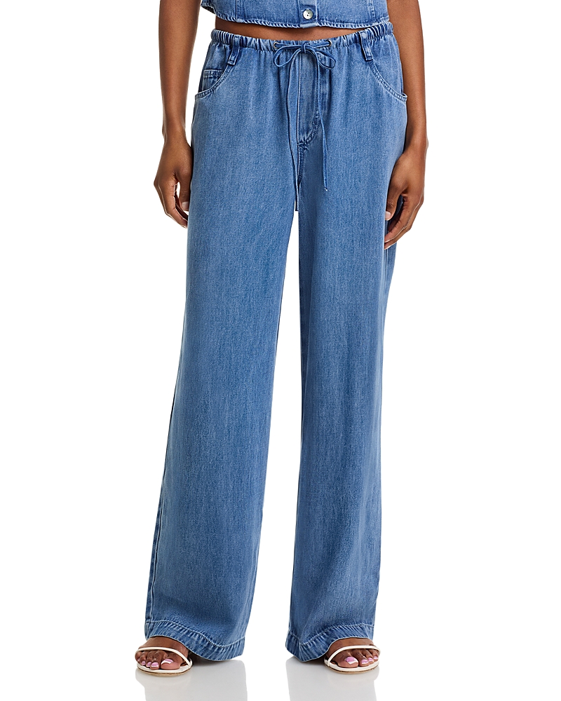 Bella Dahl High Rise Drawstring Jeans In Medium Vintage Wash In Blue