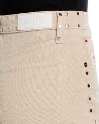 70&#39;s Studded Stovepipe High Rise Jeans in Vintage Pearl Stud