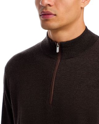 Autumn Crest Suede Trim Quarter Zip Sweater