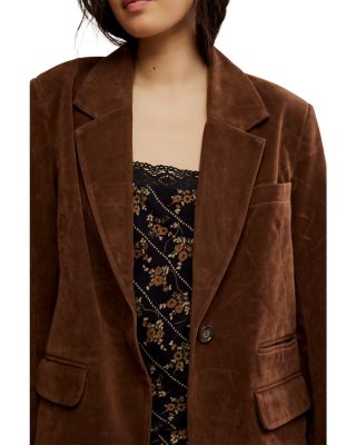 Paper Cut Faux Suede Blazer