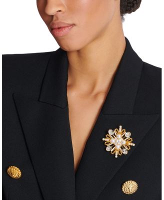 Brandebourg Bead and Crystal Brooch