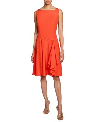 Emmy Sleeveless Ruffled Dress in Silk Crepe de Chine